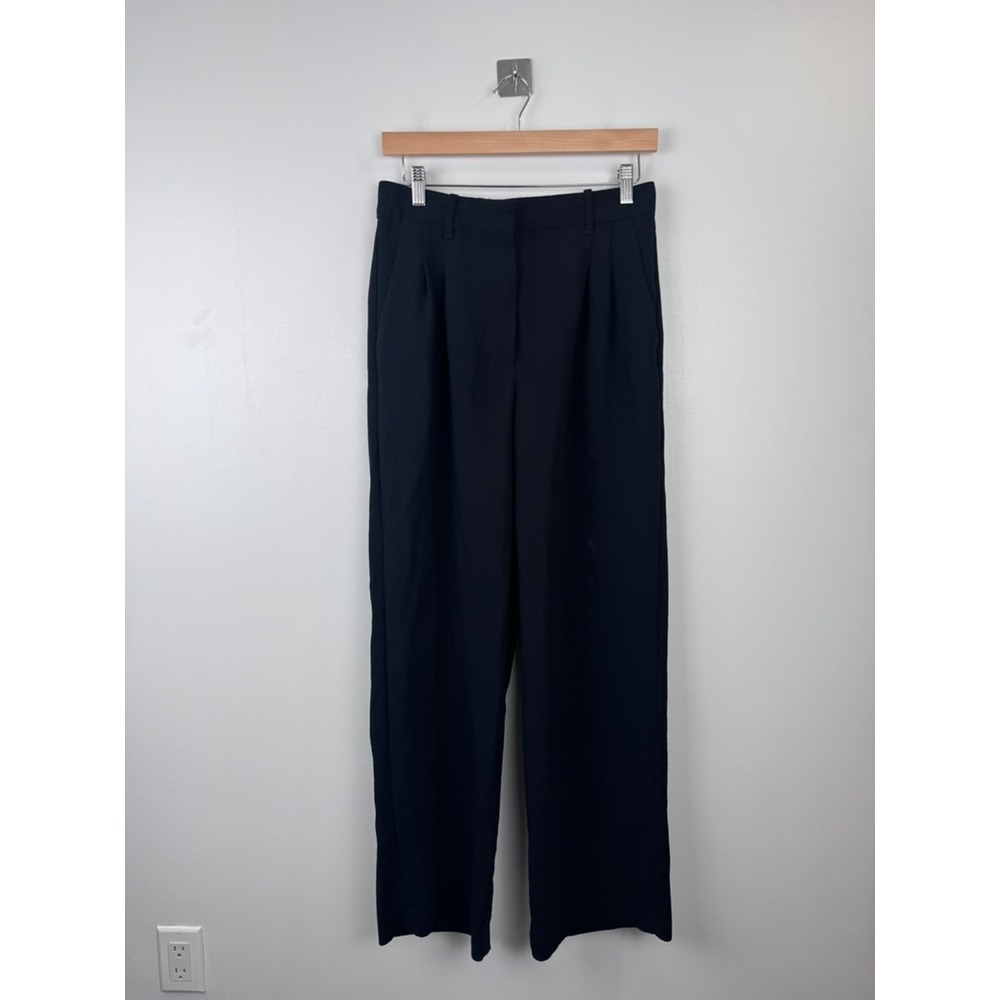 Aritzia Wilfred The Effortless Pant Black Wide Leg Trousers Size 8 Short